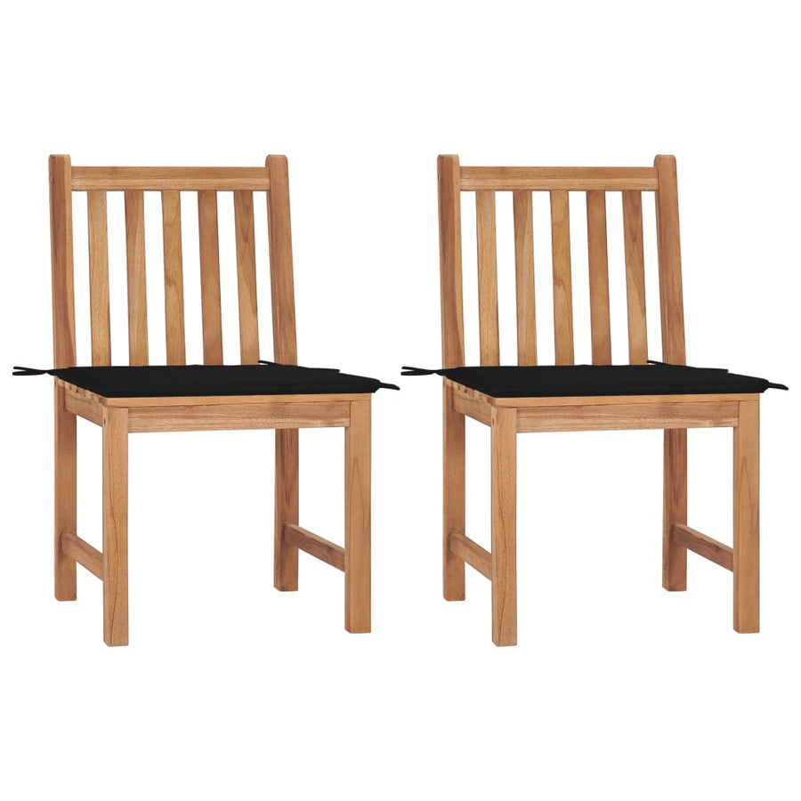 Tuinstoelen 2 St Met Kussens Massief Teakhout Zwart