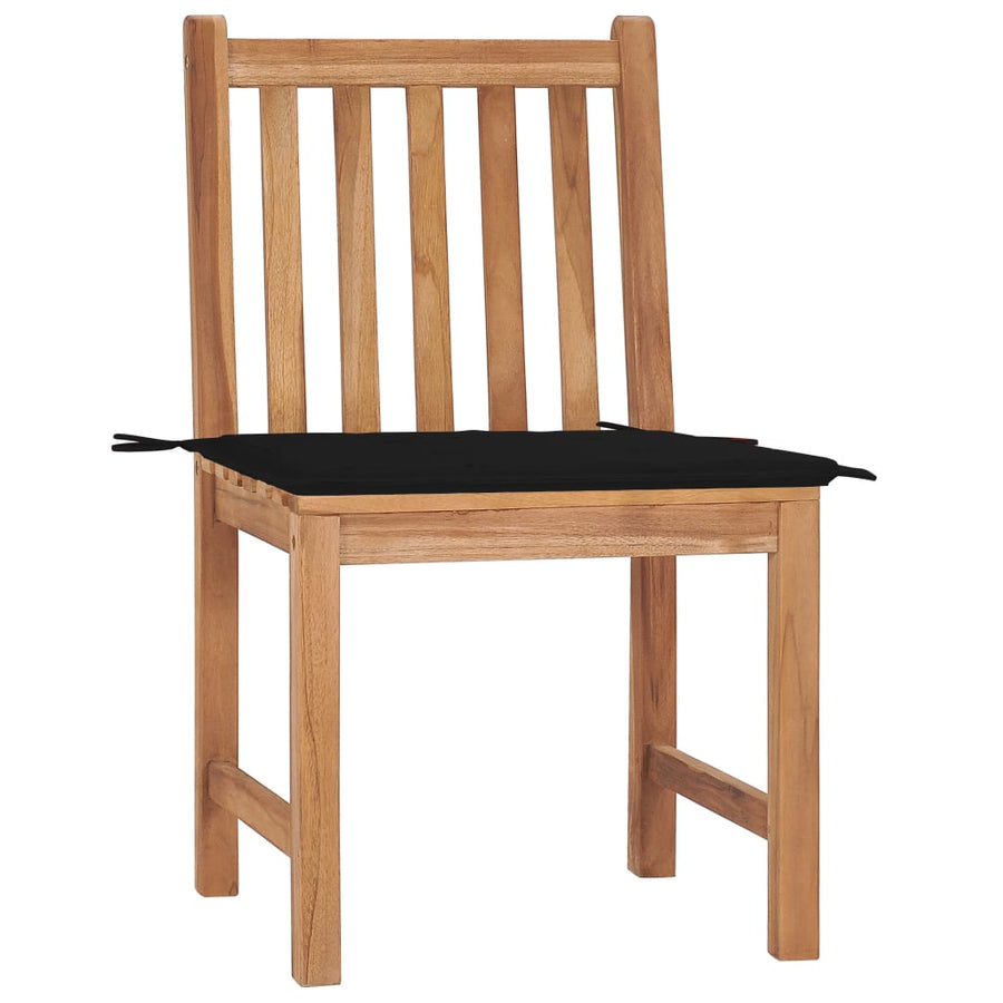 Tuinstoelen 2 St Met Kussens Massief Teakhout Zwart