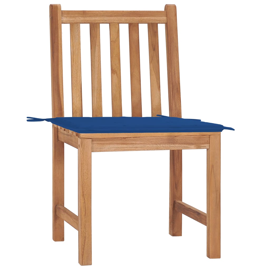 Tuinstoelen 2 St Met Kussens Massief Teakhout koningsblauw