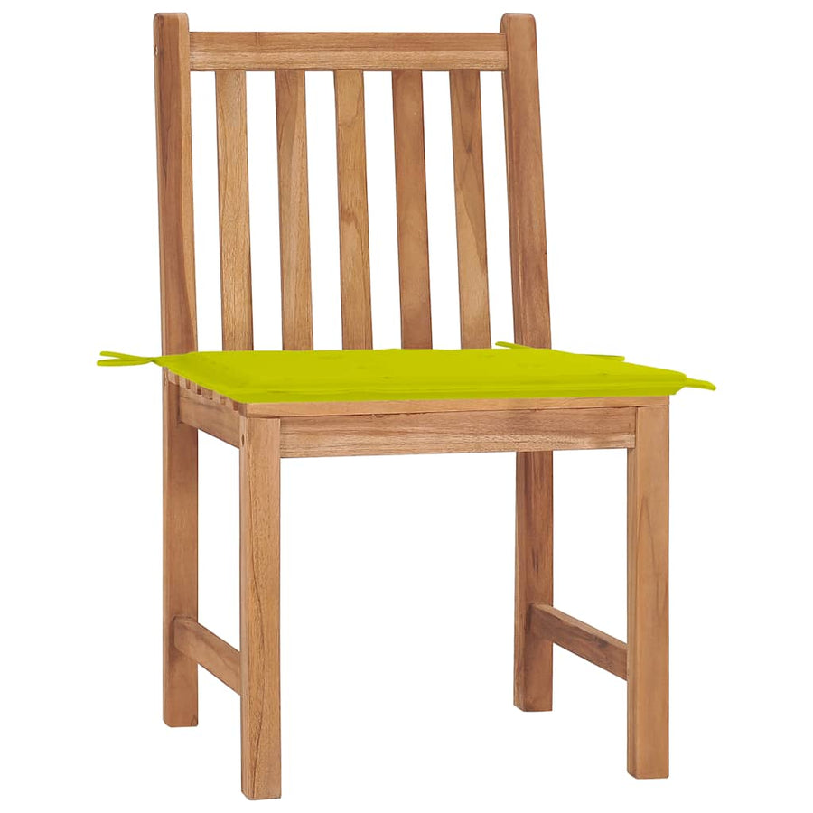 Tuinstoelen 2 st met kussens massief teakhout