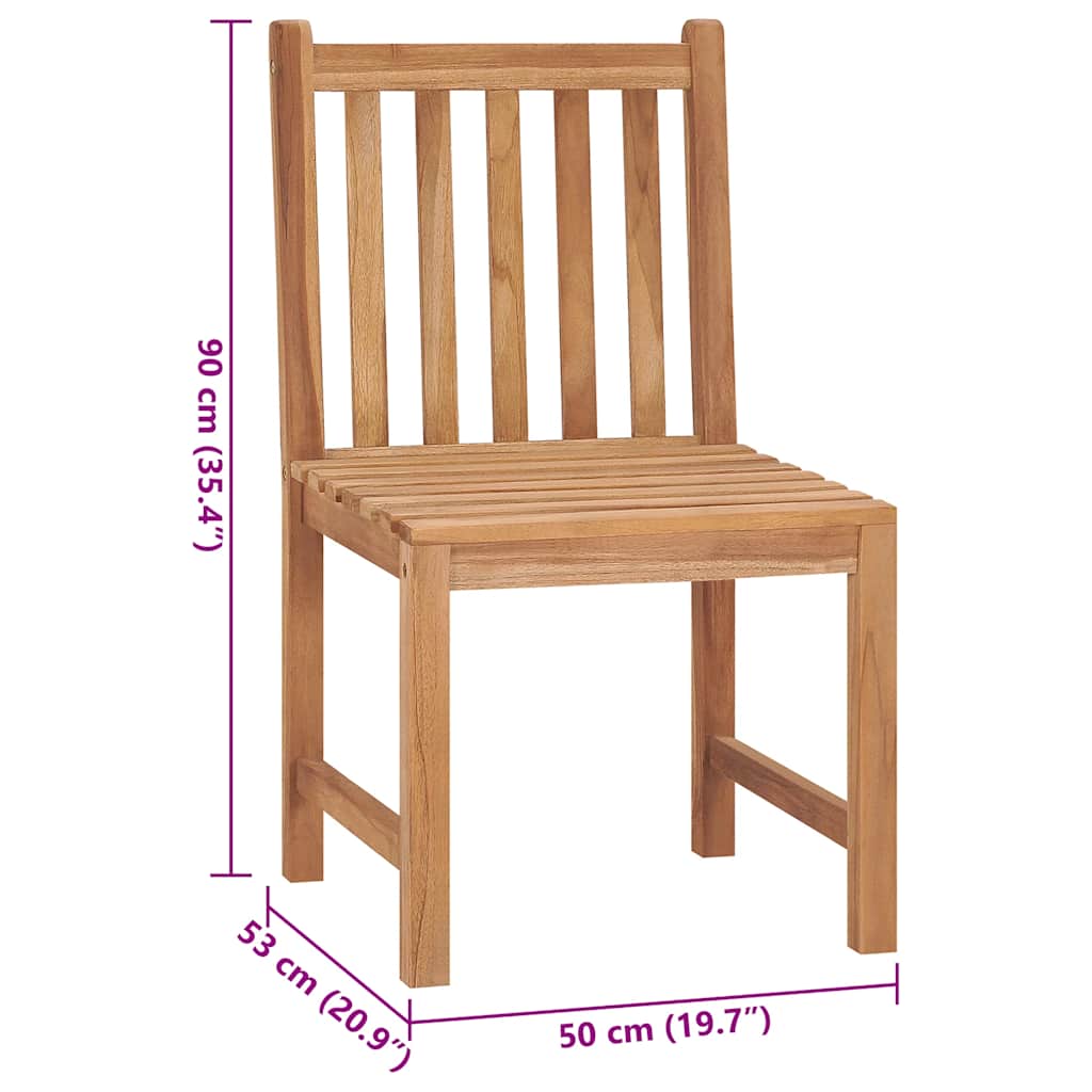 Tuinstoelen 2 st met kussens massief teakhout