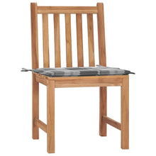 Tuinstoelen 2 St Met Kussens Massief Teakhout Grijs ruitpatroon