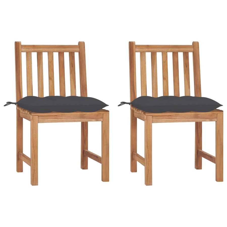 Tuinstoelen 2 St Met Kussens Massief Teakhout 1 Antraciet