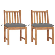Garden chairs 2 pcs with cushions solid teak wood
