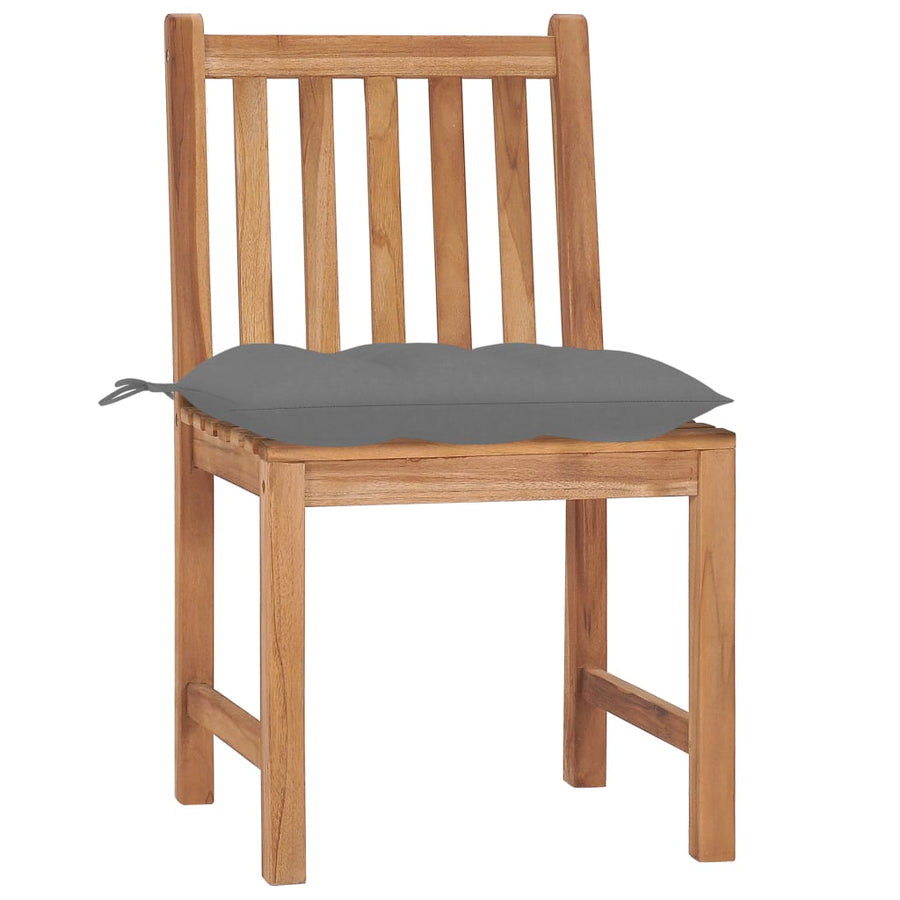 Tuinstoelen 2 St Met Kussens Massief Teakhout 1 Grijs