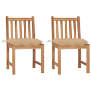 Garden chairs 2 pcs with cushions solid teak wood