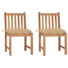 Tuinstoelen 2 St Met Kussens Massief Teakhout Beige