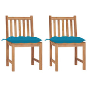 Garden chairs 2 pcs with cushions solid teak wood