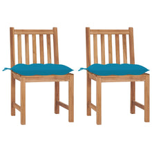 Tuinstoelen Met Kussens Massief Teakhout 2 lichtblauw