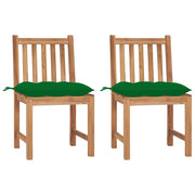 Garden chairs 2 pcs with cushions solid teak wood