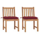 Garden chairs 2 pcs with cushions solid teak wood