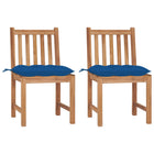 Garden chairs 2 pcs with cushions solid teak