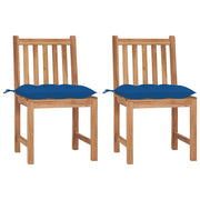 Garden chairs 2 pcs with cushions solid teak
