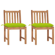 Garden chairs 2 pcs with cushions solid teak wood