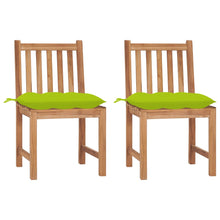 Tuinstoelen 2 St Met Kussens Massief Teakhout Heldergroen
