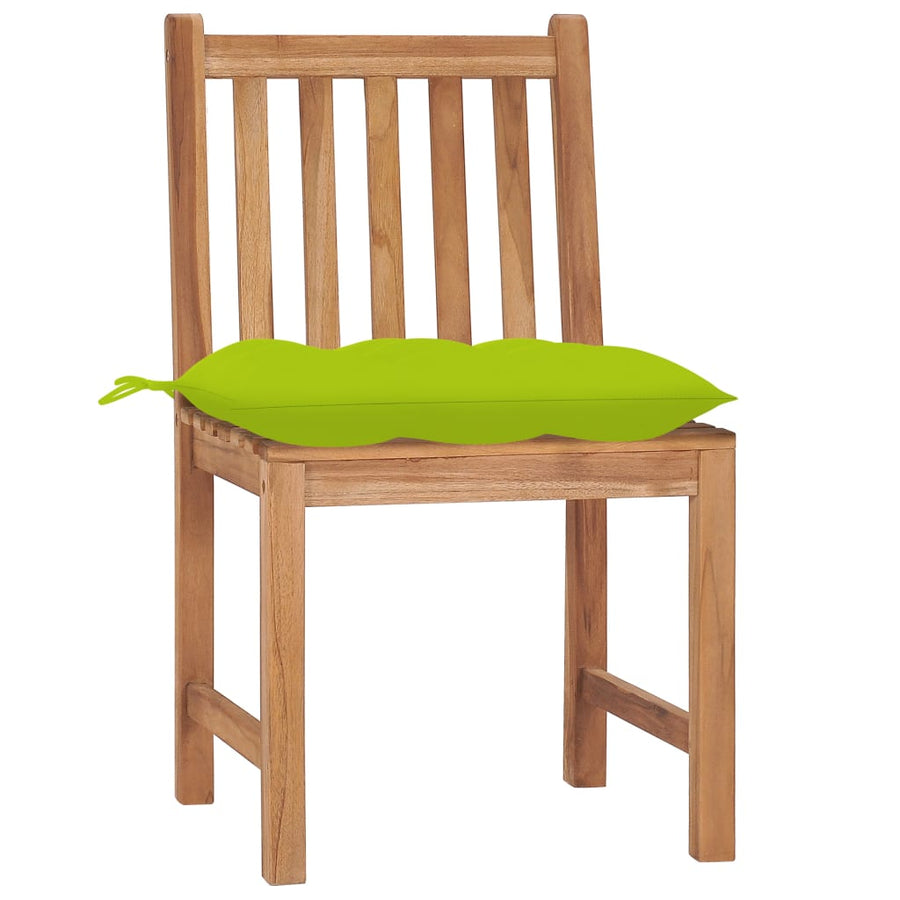 Tuinstoelen 2 St Met Kussens Massief Teakhout Heldergroen