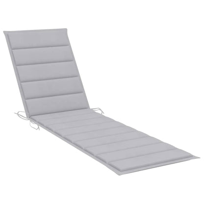 Ligbed Met Kussen Massief Teakhout 1 Grijs Zonder tafel