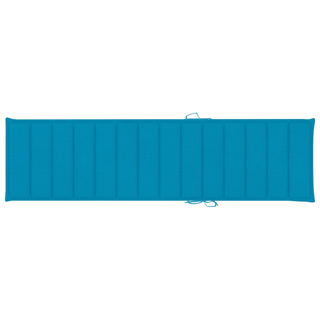 Ligbed Met Kussen Massief Teakhout 1 Blauw