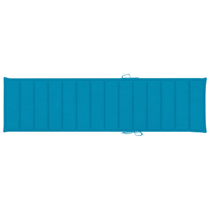 Ligbed Met Kussen Massief Teakhout 1 Blauw