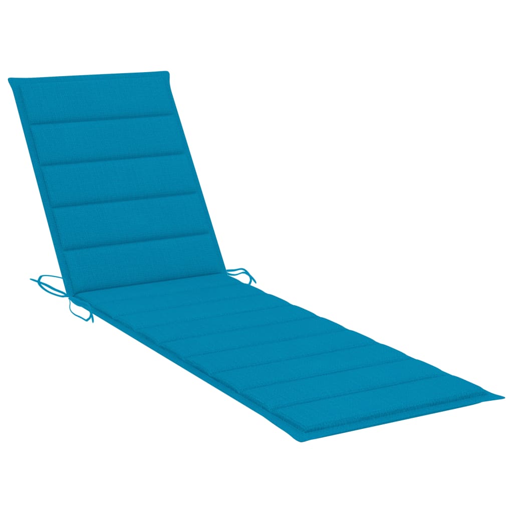Ligbed Met Kussen Massief Teakhout 1 Blauw