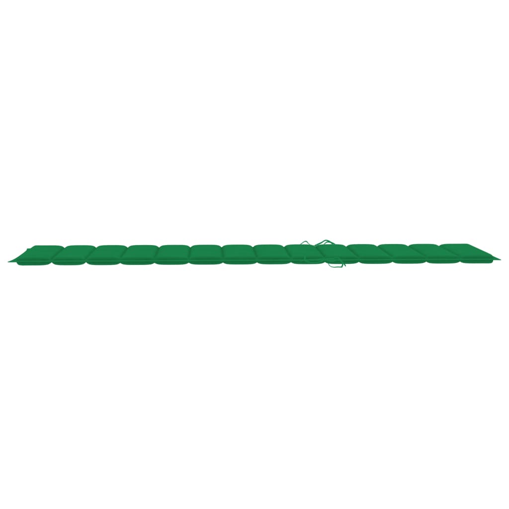 Ligbed Met Kussen Massief Teakhout 1 Groen Zonder tafel