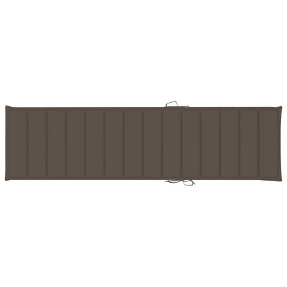 Ligbed Met Kussen Massief Teakhout 1 Taupe Zonder tafel