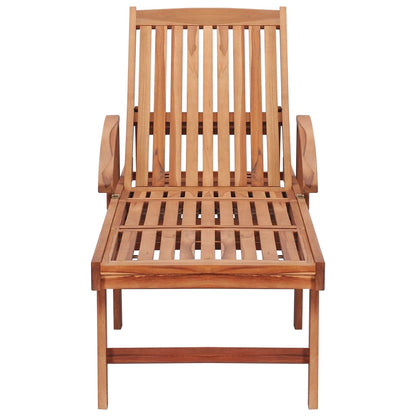 Ligbed Met Grijs Geruit Kussen Massief Teakhout 1 Grijs ruitpatroon Zonder tafel