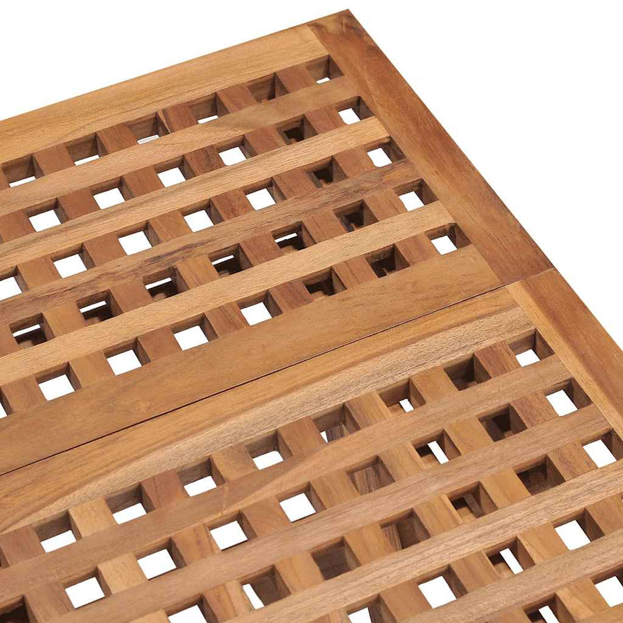 3-Delige Tuinset Inklapbaar Met Kussen Massief Teakhout Beige