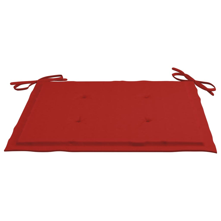 Tuinstoelen Met Rode Kussens Massief Teakhout 2 Rood