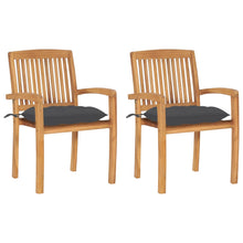 Tuinstoelen 2 St Met Antracietkleurige Kussens Massief Teakhout 1