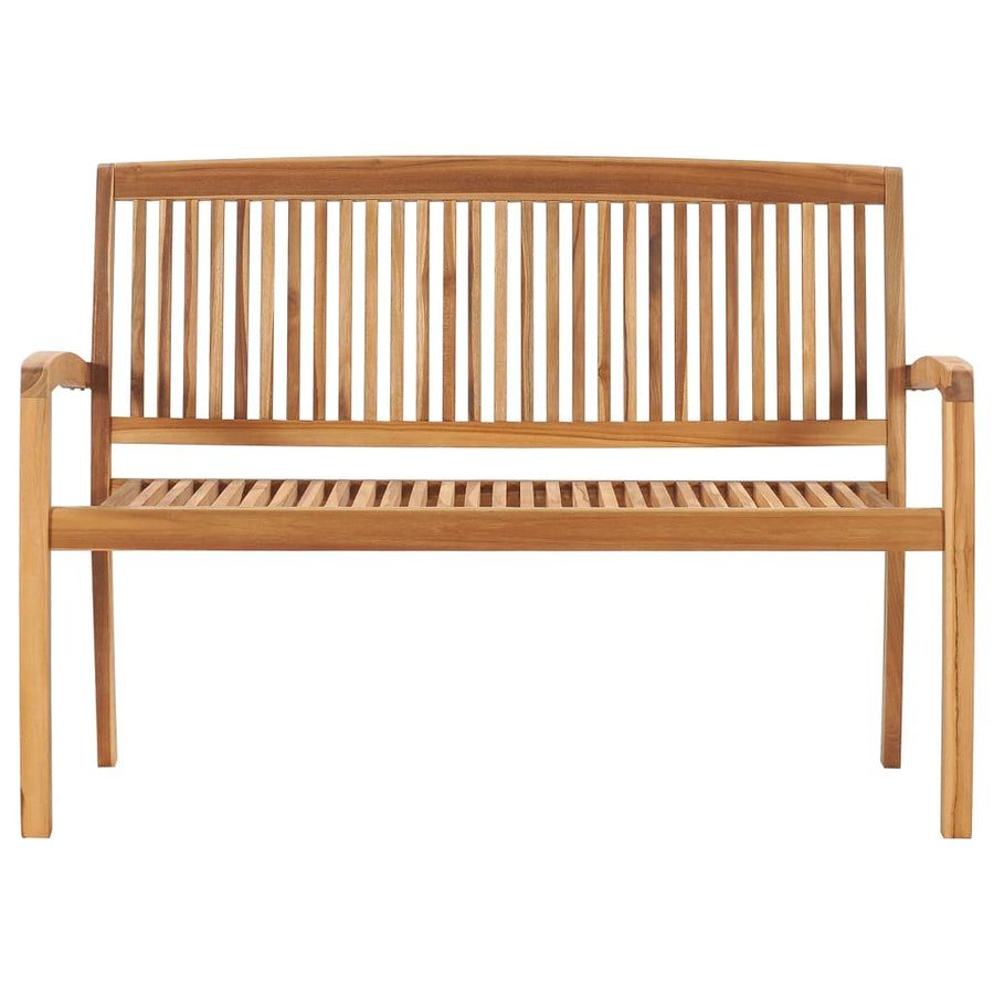 Tuinbank Stapelbaar Met Kussen 28,5 Cm Massief Teakhout 120 cm Crème
