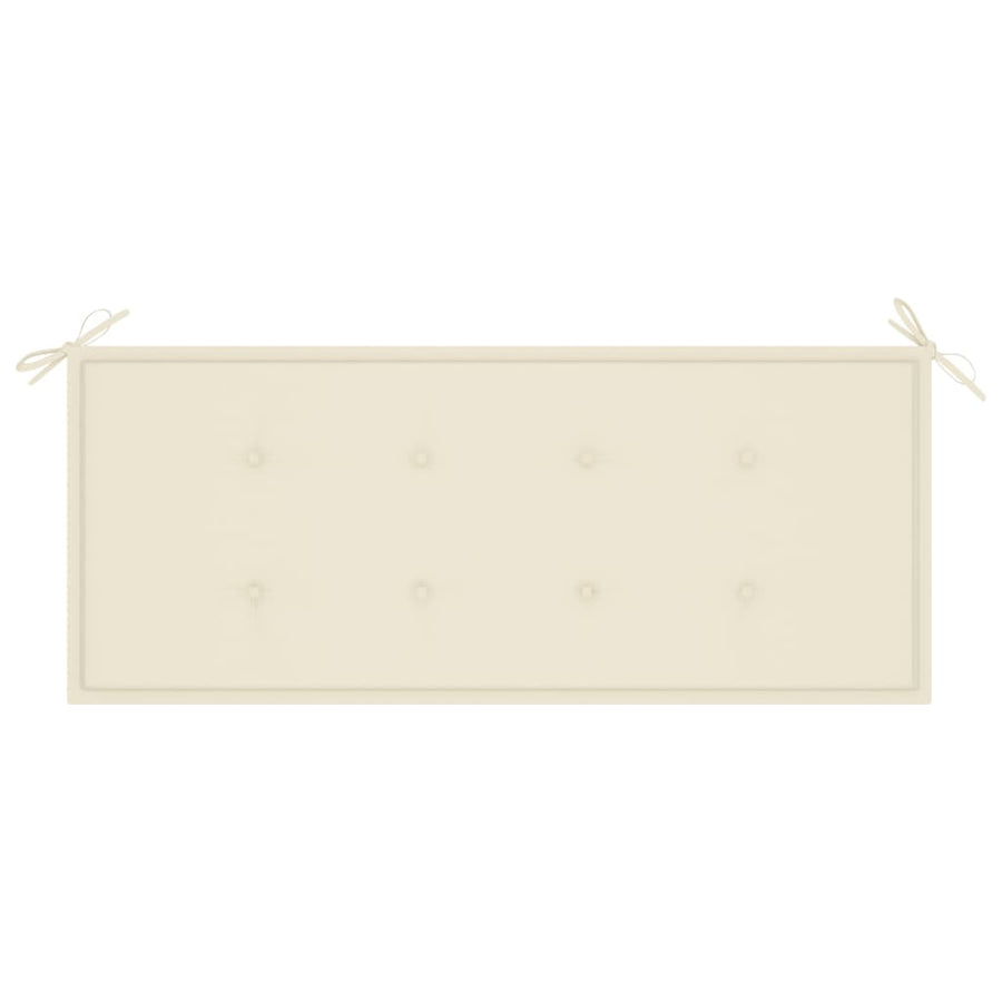 Tuinbank Stapelbaar Met Kussen 28,5 Cm Massief Teakhout 120 cm Crème
