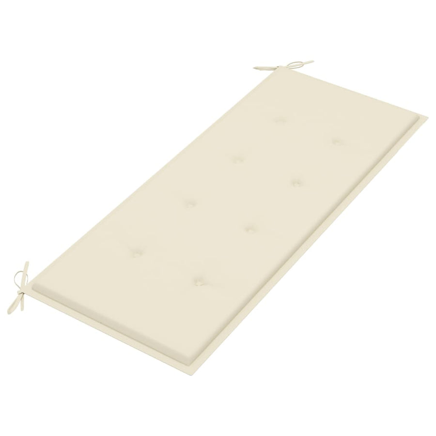 Tuinbank Stapelbaar Met Kussen 28,5 Cm Massief Teakhout 120 cm Crème