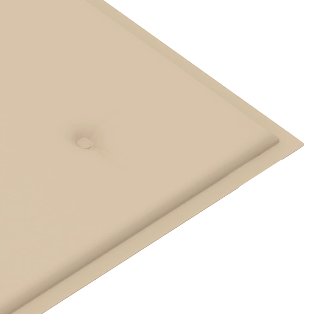 Tuinbank Stapelbaar Met Kussen 128,5 Cm Massief Teakhout 120 cm Beige