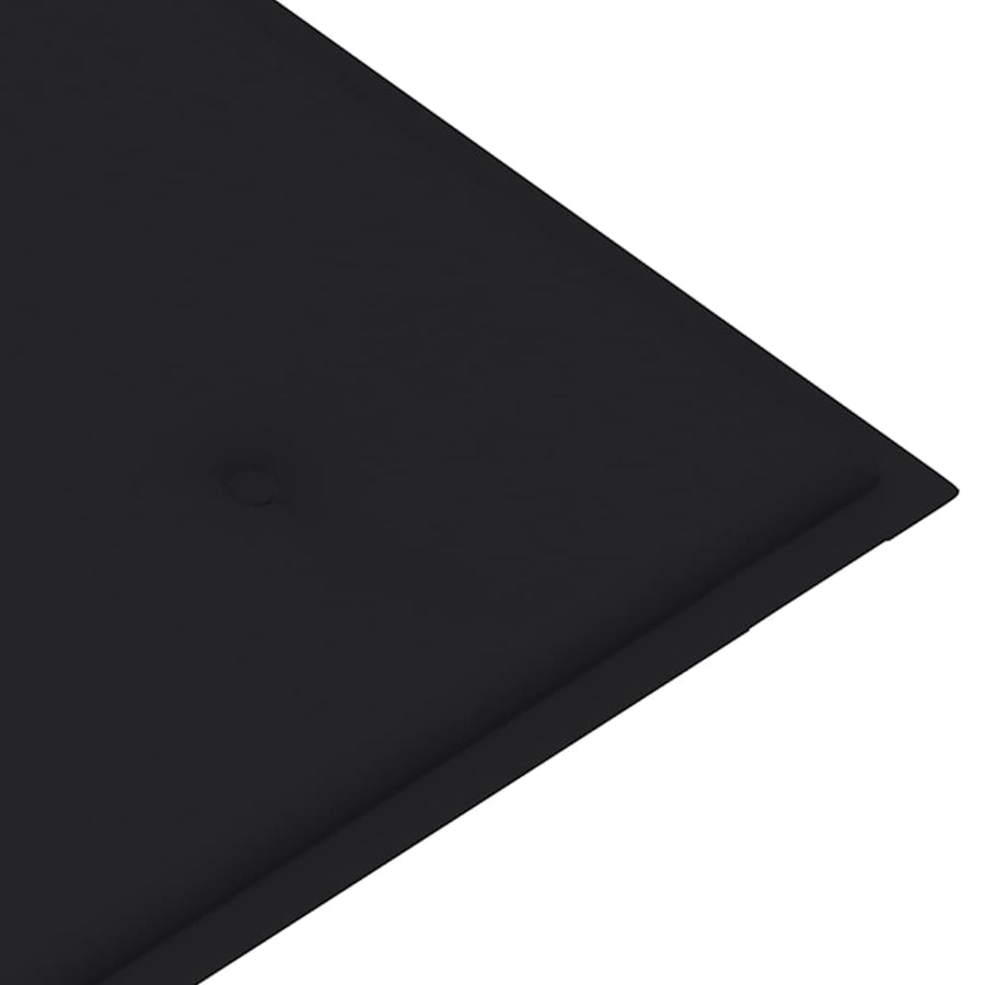 Tuinbank Stapelbaar Met Kussen 128,5 Cm Massief Teakhout 120 cm Zwart