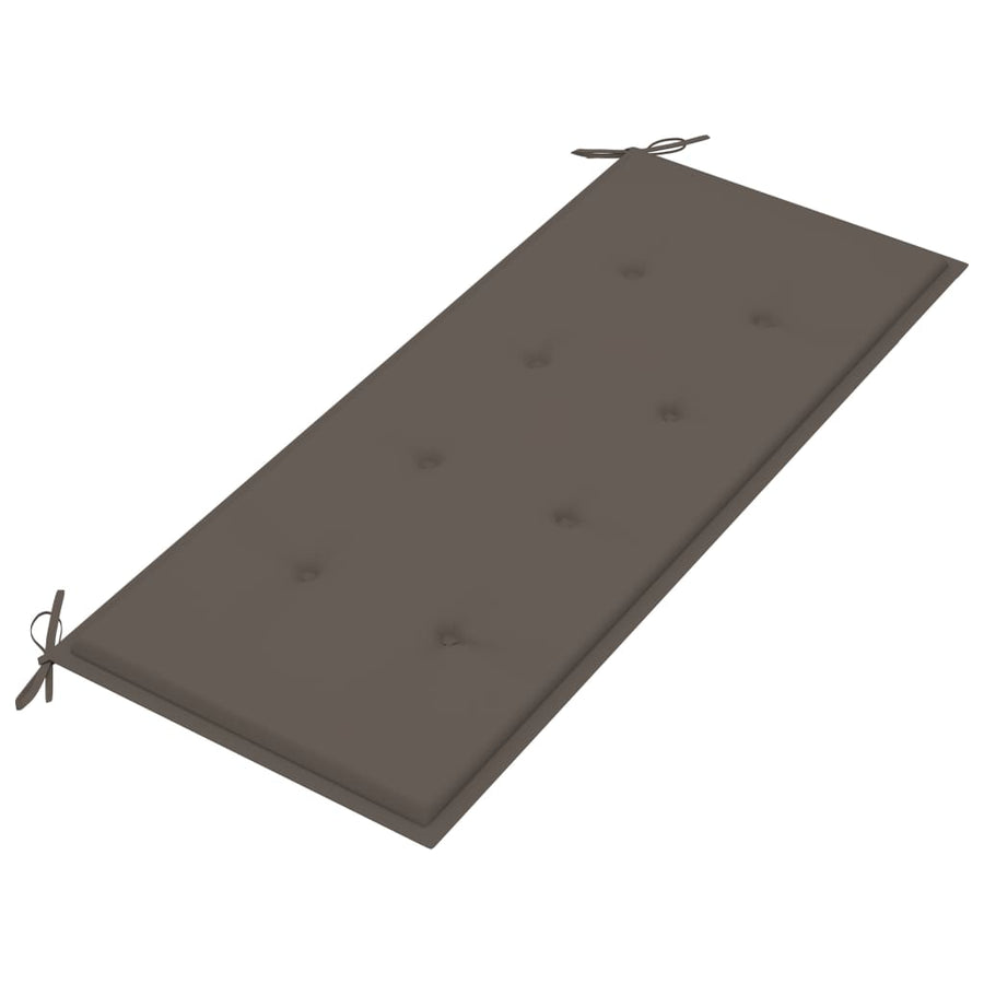 Tuinbank Stapelbaar Met Kussen 128,5 Cm Massief Teakhout Taupe 120 cm