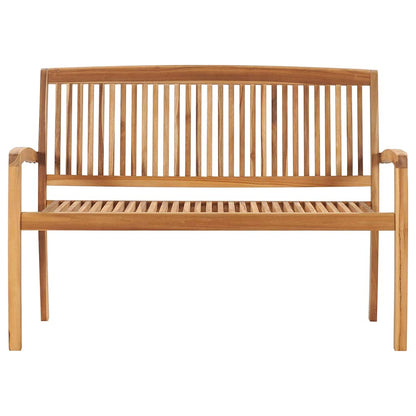 Tuinbank Stapelbaar Met Kussen 128,5 Cm Massief Teakhout Wijnrood 120 cm