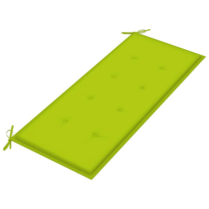 Tuinbank Stapelbaar Met Kussen 128,5 Cm Massief Teakhout Heldergroen 120 cm