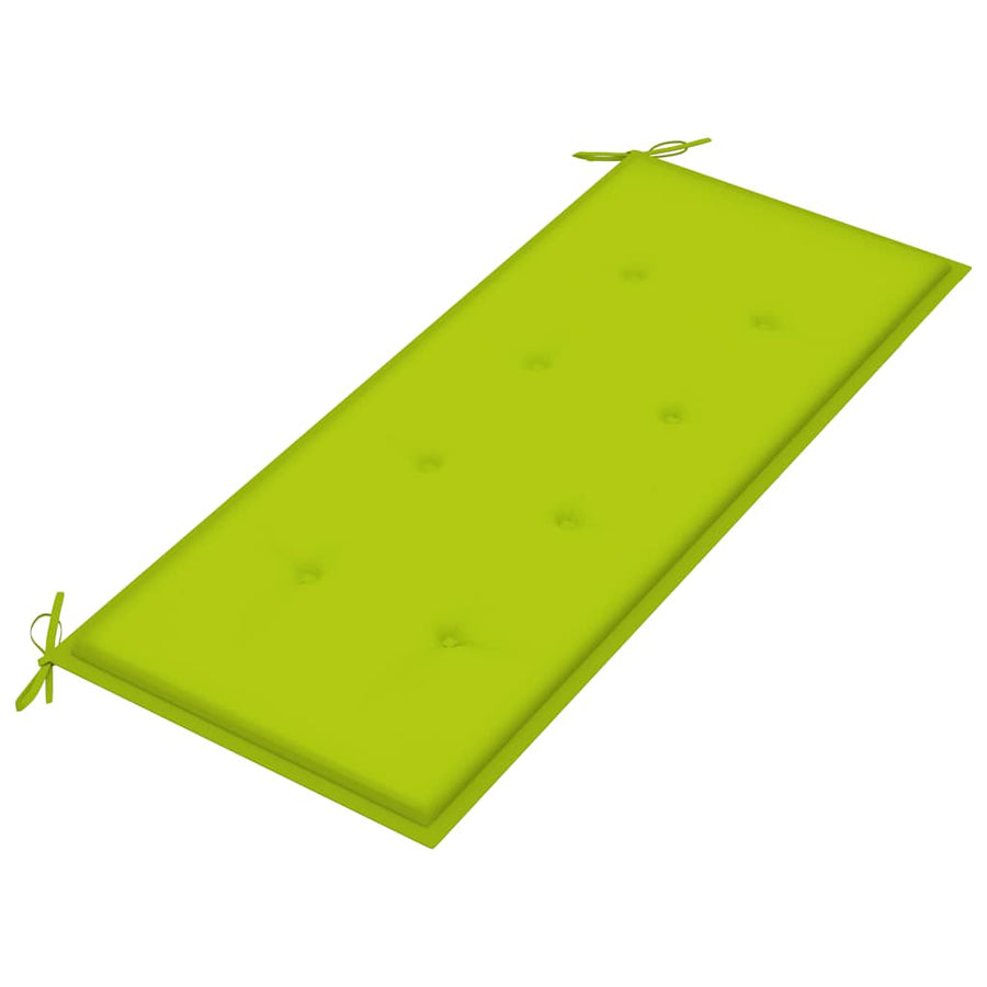Tuinbank Stapelbaar Met Kussen 128,5 Cm Massief Teakhout Heldergroen 120 cm