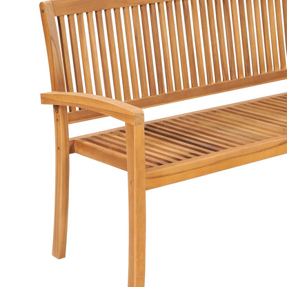 Tuinbank Stapelbaar Met Kussen 59 Cm Massief Teakhout 150 cm Grijs