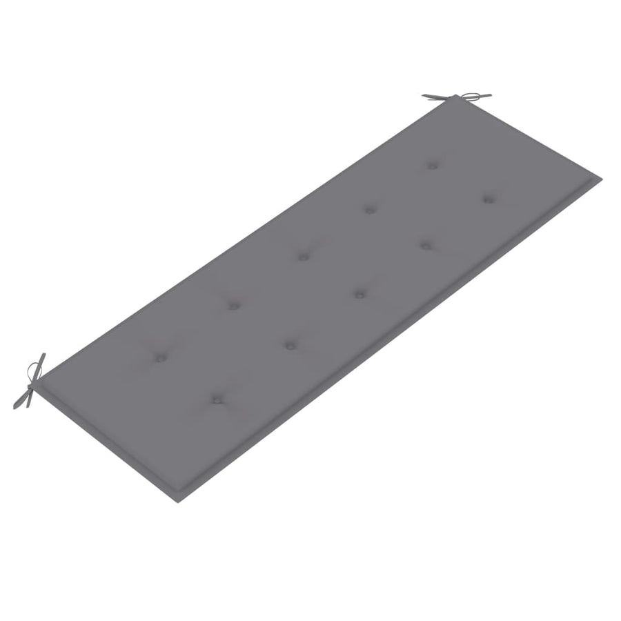 Tuinbank Stapelbaar Met Kussen 59 Cm Massief Teakhout 150 cm Grijs