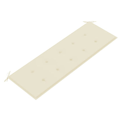 Tuinbank Stapelbaar Met Kussen 59 Cm Massief Teakhout 150 cm Crème