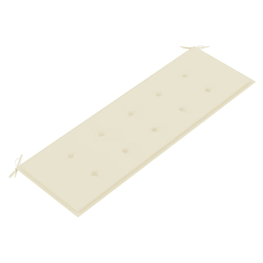 Tuinbank Stapelbaar Met Kussen 59 Cm Massief Teakhout 150 cm Crème