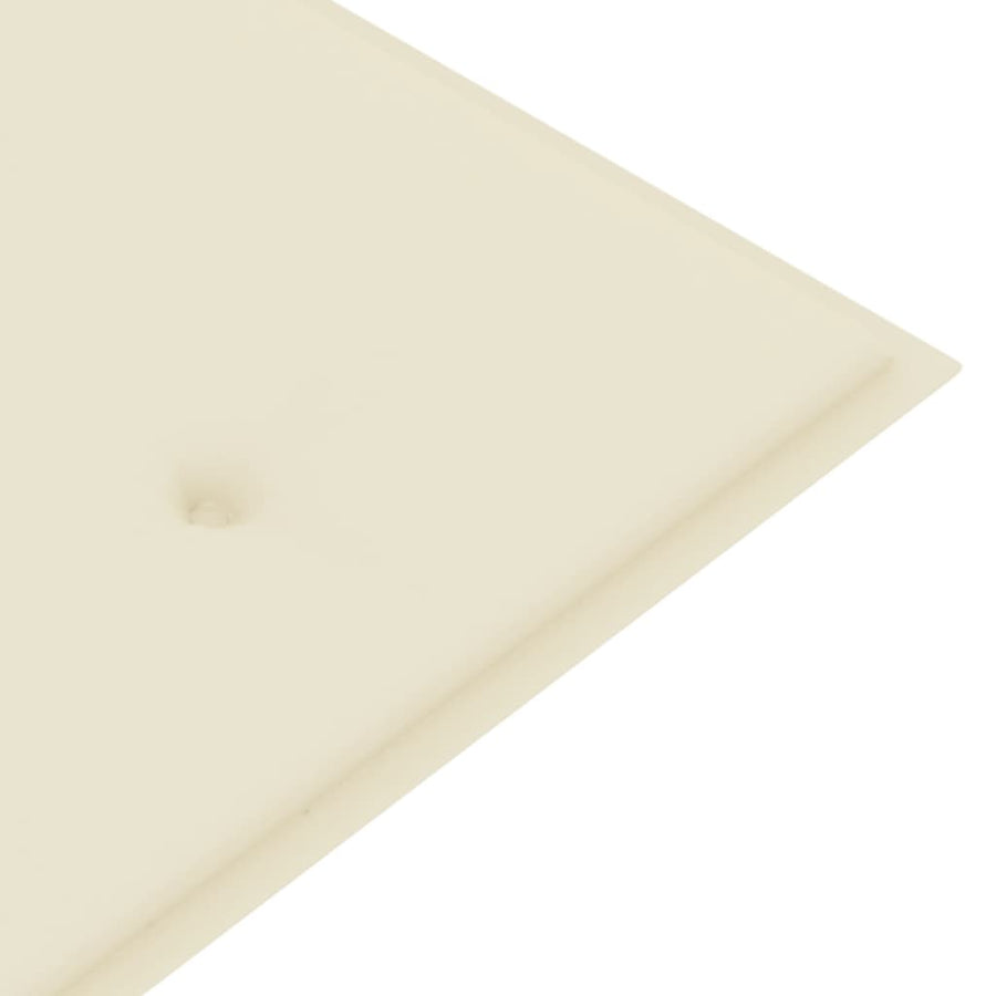 Tuinbank Stapelbaar Met Kussen 59 Cm Massief Teakhout 150 cm Crème