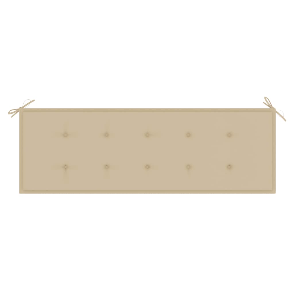 Tuinbank Stapelbaar Met Kussen 59 Cm Massief Teakhout 150 cm Beige