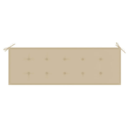 Tuinbank Stapelbaar Met Kussen 59 Cm Massief Teakhout 150 cm Beige