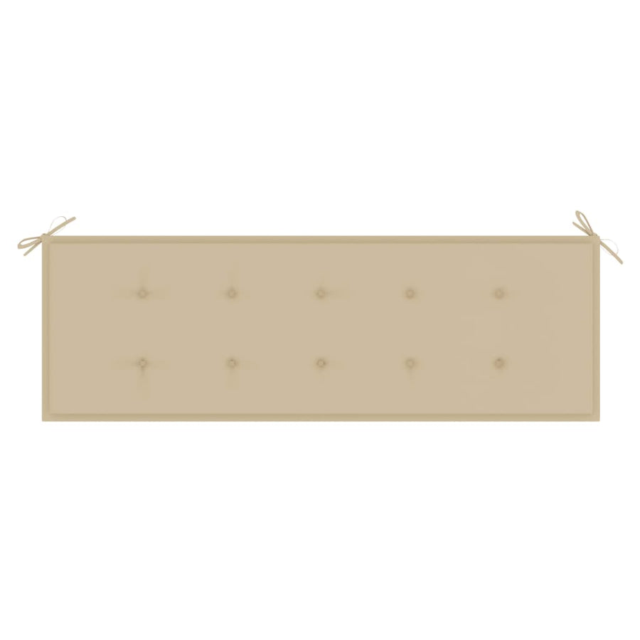 Tuinbank Stapelbaar Met Kussen 59 Cm Massief Teakhout 150 cm Beige