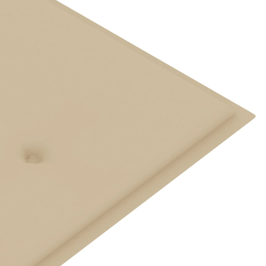 Tuinbank Stapelbaar Met Kussen 59 Cm Massief Teakhout 150 cm Beige