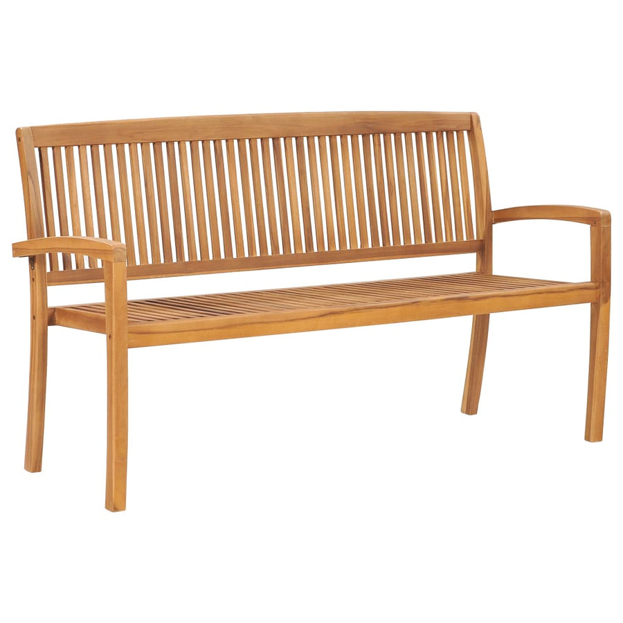 Tuinbank Stapelbaar Met Kussen 59 Cm Massief Teakhout 150 cm Rood