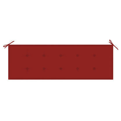 Tuinbank Stapelbaar Met Kussen 59 Cm Massief Teakhout 150 cm Rood